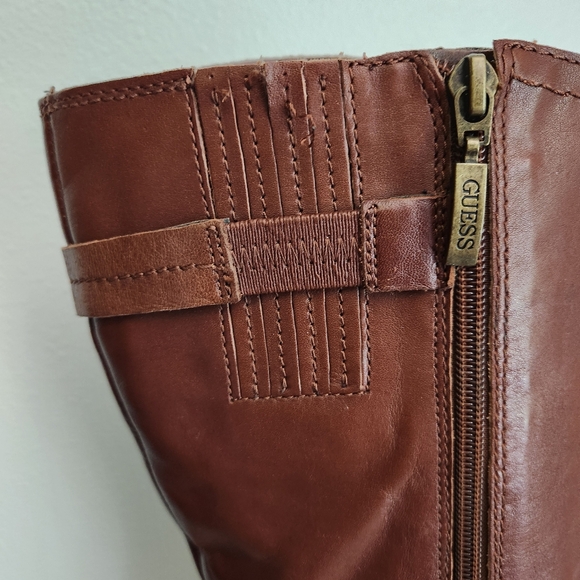 GUESS Tereza Wedge Heeled Leather Boot - Picture 11 of 16